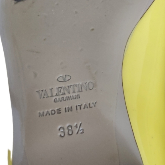 Valentino Rockstud Cage Ballet Flats Yellow 1 - Picture 11 of 15